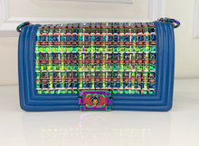 CHANEL BOY MEDIUM FLAP LIMITED EDITION IRIDESCENT WOVEN PVC