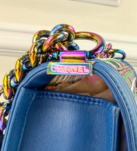 CHANEL BOY MEDIUM FLAP LIMITED EDITION IRIDESCENT WOVEN PVC