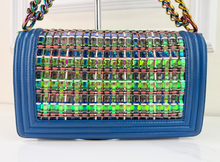 CHANEL BOY MEDIUM FLAP LIMITED EDITION IRIDESCENT WOVEN PVC