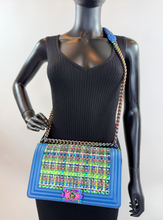 CHANEL BOY MEDIUM FLAP LIMITED EDITION IRIDESCENT WOVEN PVC