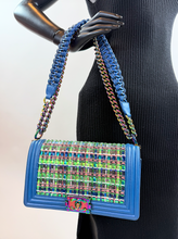CHANEL BOY MEDIUM FLAP LIMITED EDITION IRIDESCENT WOVEN PVC