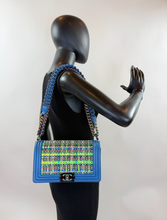 CHANEL BOY MEDIUM FLAP LIMITED EDITION IRIDESCENT WOVEN PVC