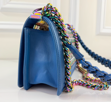 CHANEL BOY MEDIUM FLAP LIMITED EDITION IRIDESCENT WOVEN PVC