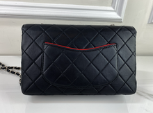 CHANEL CLASSIC MEDIUM SINGLE FLAP BLACK AND RED