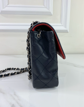 CHANEL CLASSIC MEDIUM SINGLE FLAP BLACK AND RED