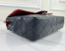 CHANEL CLASSIC MEDIUM SINGLE FLAP BLACK AND RED