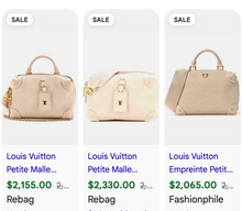 LOUIS VUITTON PETITE MALLE SOUPLE EMPREINTE IN CREME