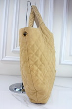 YSL MAXI ICARE QUILTED NUBUCK SUEDE BEIGE