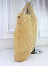 YSL MAXI ICARE QUILTED NUBUCK SUEDE BEIGE
