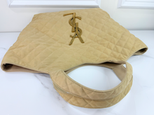 YSL MAXI ICARE QUILTED NUBUCK SUEDE BEIGE