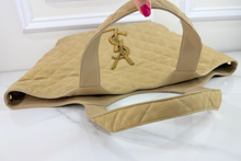 YSL MAXI ICARE QUILTED NUBUCK SUEDE BEIGE