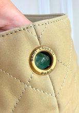 YSL MAXI ICARE QUILTED NUBUCK SUEDE BEIGE