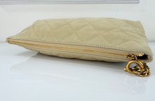 YSL MAXI ICARE QUILTED NUBUCK SUEDE BEIGE