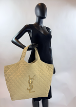YSL MAXI ICARE QUILTED NUBUCK SUEDE BEIGE