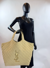 YSL MAXI ICARE QUILTED NUBUCK SUEDE BEIGE