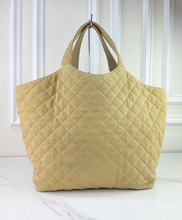 YSL MAXI ICARE QUILTED NUBUCK SUEDE BEIGE