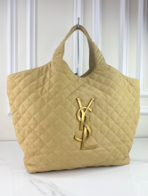 YSL MAXI ICARE QUILTED NUBUCK SUEDE BEIGE