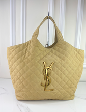 YSL MAXI ICARE QUILTED NUBUCK SUEDE BEIGE