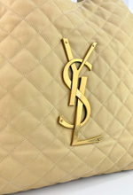 YSL MAXI ICARE QUILTED NUBUCK SUEDE BEIGE