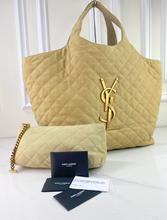 YSL MAXI ICARE QUILTED NUBUCK SUEDE BEIGE