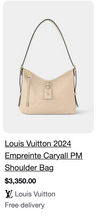 LOUIS VUITTON CARRY ALL PM EMPREINTE CREAM