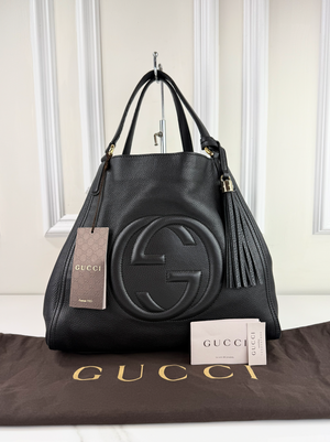 GUCCI SOHO MEDIUM TOTE IN BLACK