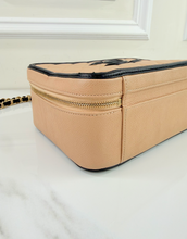 CHANEL LARGE CAVIAR QUILTED CC FILIGREE VANITY CASE IN BEIGE AND BLACK