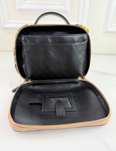 CHANEL LARGE CAVIAR QUILTED CC FILIGREE VANITY CASE IN BEIGE AND BLACK