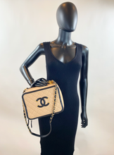 CHANEL LARGE CAVIAR QUILTED CC FILIGREE VANITY CASE IN BEIGE AND BLACK