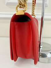 CHANEL BOY FLAP QUILTED LAMBSKIN MEDIUM IN RED