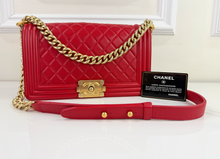 CHANEL BOY FLAP QUILTED LAMBSKIN MEDIUM IN RED