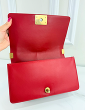 CHANEL BOY FLAP QUILTED LAMBSKIN MEDIUM IN RED