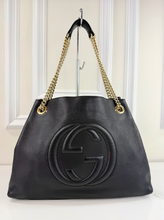GUCCI SOHO CHAIN SHOULDER BAG IN BLACK