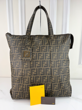 FENDI ZUCCA COATED CANVAS VERTICLE TOTE