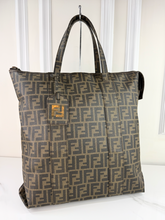 FENDI ZUCCA COATED CANVAS VERTICLE TOTE