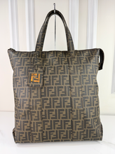 FENDI ZUCCA COATED CANVAS VERTICLE TOTE