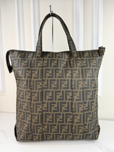 FENDI ZUCCA COATED CANVAS VERTICLE TOTE