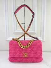 *DEAL OF THE DAY* CHANEL 19 LARGE FLAP QUILTED TWEED IN HOT PINK