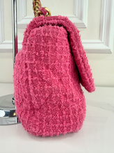 *DEAL OF THE DAY* CHANEL 19 LARGE FLAP QUILTED TWEED IN HOT PINK