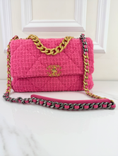 *DEAL OF THE DAY* CHANEL 19 LARGE FLAP QUILTED TWEED IN HOT PINK