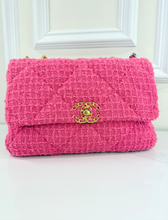 *DEAL OF THE DAY* CHANEL 19 LARGE FLAP QUILTED TWEED IN HOT PINK