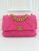 *DEAL OF THE DAY* CHANEL 19 LARGE FLAP QUILTED TWEED IN HOT PINK