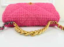 *DEAL OF THE DAY* CHANEL 19 LARGE FLAP QUILTED TWEED IN HOT PINK