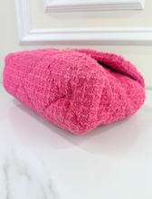 *DEAL OF THE DAY* CHANEL 19 LARGE FLAP QUILTED TWEED IN HOT PINK