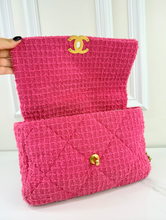 *DEAL OF THE DAY* CHANEL 19 LARGE FLAP QUILTED TWEED IN HOT PINK