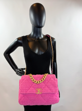 *DEAL OF THE DAY* CHANEL 19 LARGE FLAP QUILTED TWEED IN HOT PINK
