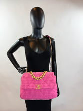 *DEAL OF THE DAY* CHANEL 19 LARGE FLAP QUILTED TWEED IN HOT PINK