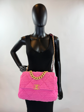 *DEAL OF THE DAY* CHANEL 19 LARGE FLAP QUILTED TWEED IN HOT PINK
