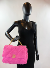 *DEAL OF THE DAY* CHANEL 19 LARGE FLAP QUILTED TWEED IN HOT PINK
