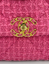 *DEAL OF THE DAY* CHANEL 19 LARGE FLAP QUILTED TWEED IN HOT PINK